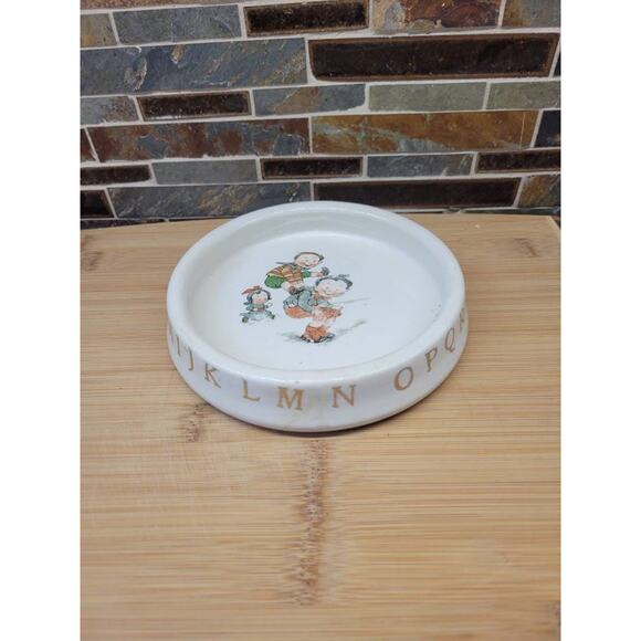 Vintage Baby Dish Catchall, Child's Alphabet Bowl, Potters Cooperative Co - Picture 1 of 9